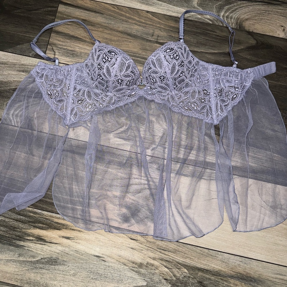 Victoria secret sheer push-up b34 baby doll style